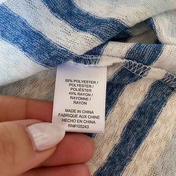 BOBEAU Collection BNWT Flutter Sleeve Blue Stripe Dress - Picture 8 of 8